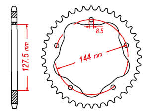 Kettenrad für Ducati Hypermotard Z.45 Bj.13-16