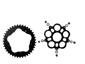 Sprocket set with sprocket adapter for Ducati Biposto/Monoposto/Multistrada/Strada/Senna/Hypermotard/Hyperstrada/Monster/Multistrada/Portedefolio/Streetfighter/Evo