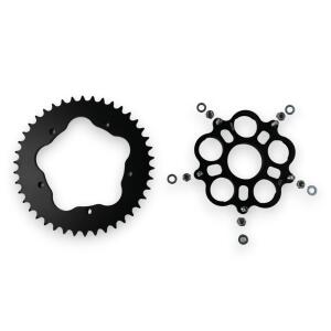 Sprocket set with sprocket T.42 adapter for Ducati Biposto/Monoposto/Multistrada/Strada/Senna/Hypermotard/Hyperstrada/Monster/Multistrada/Portedefolio/Streetfighter