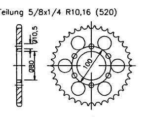 Kettenrad Reinmech MT175 MZ175 Z.35