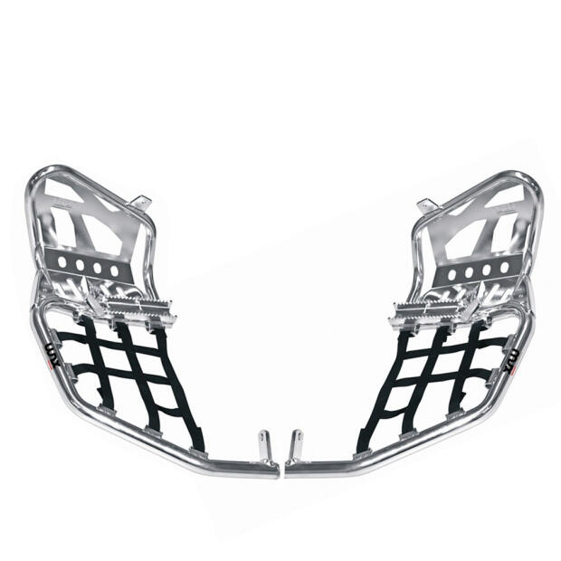Nerf Bars mit Heel Guards für Yamaha YFM350X Warrior Aluminium poliert – Racing Design & maximaler Halt
