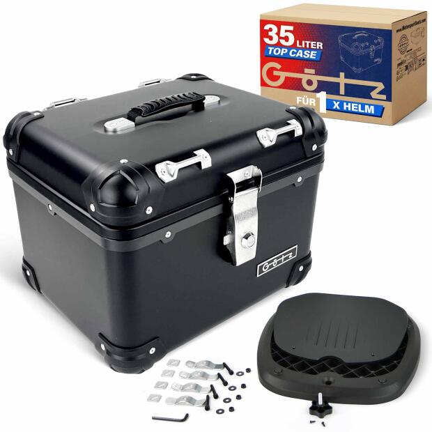 Topcase für Peugeot Sum-Up 125  im robusten 35 Liter Black Aluminium-Design