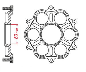 Kettenradset mit Kettenrad Z.40 Adapter für Ducati Multistrada