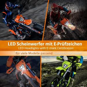Scheinwerfer LED  für KTM EXC XCW SX SXF SMC-R 125 250 350 450 500 690 17-23