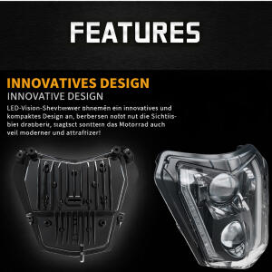 Scheinwerfer LED  für KTM EXC XCW SX SXF SMC-R 125 250 350 450 500 690 17-23
