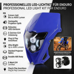 Scheinwerfer LED für Yamaha WRF 450 / 250 Blau Komplettset