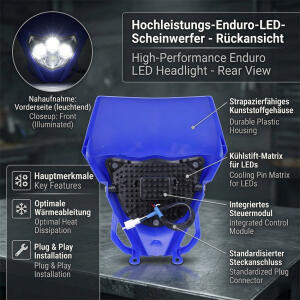 Scheinwerfer LED für Yamaha WRF 450 / 250 Blau Komplettset