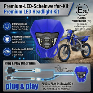 Scheinwerfer LED für Yamaha WRF 450 / 250 Blau Komplettset