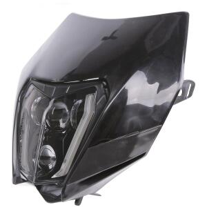 Scheinwerfer LED Lampenschirm Komplettset für KTM EXC 250/350/450/500 Bj17-21 Schwarz