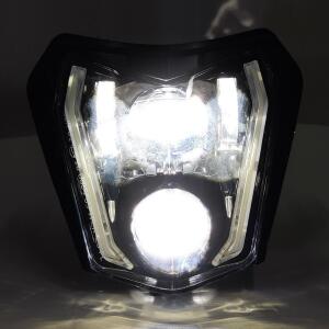 Scheinwerfer LED Lampenschirm Komplettset für KTM EXC 250/350/450/500 Bj17-21 Schwarz