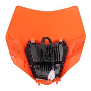 Lichtmaske mit LED Scheinwerfer für KTM EXC 250/350/450/500 Bj17-21 Orange