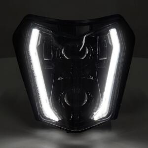 Lichtmaske mit LED Scheinwerfer für KTM EXC 250/350/450/500 Bj17-21 Orange