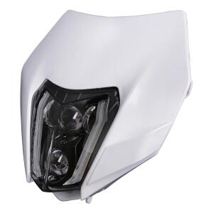 Scheinwerfer LED Lampenschirm Komplettset für KTM EXC 250/350/450/500 Bj17-21 Weiß