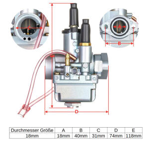 Vergaser Tuning Typ Amal 18mm für Simson S51/50/60/70/80 S53 KR51 SR50/80