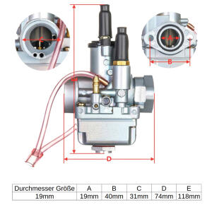 Vergaser Tuning Typ Amal 19mm für Simson S51/50/60/70/80 S53 KR51 SR50/80