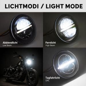 LED Scheinwerfer Classic mit Gehäuse 5.75 Zoll in Chrome Designe