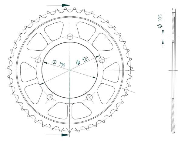 Kettenrad Z.43 für Aprilia 660 Tuono factory ABS 2022-2023