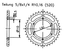 Sprocket rear t. 17 for Aeon 419 SM i Supermoto 2WD LOF...