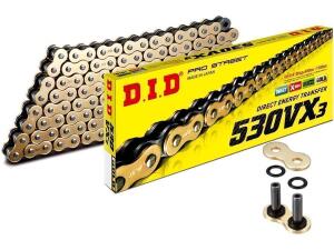 DID Kette VX3 X-Ring 530x70 Glieder offen Gold Nietschloss
