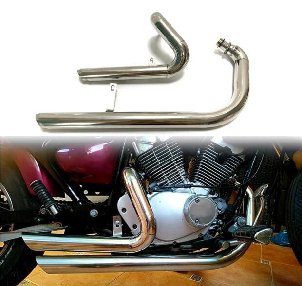 Auspuff Komplettanlage für Yamaha XV 125 250 Virago Chrom