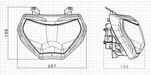 Scheinwerfer LED für Yamaha MT 09/FZ 09 14-16/ MT 07 18-19