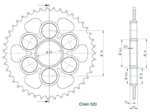 Kettenrad Z.45 für Ducati Streetfighter 955 V2