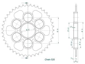 Kettenrad Z.45 für Ducati Streetfighter 955 V2