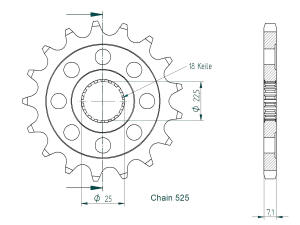 Kettenrad Z.45für Yamaha MT-07 MT-09 MTN 890
