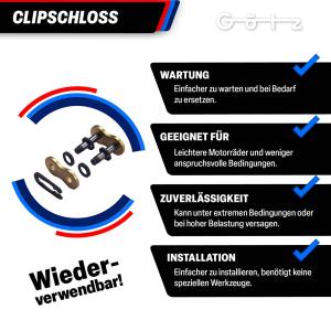 DID chain kit X-ring VX3 for Husqvarna WER 125     2008 rivet & clip lock