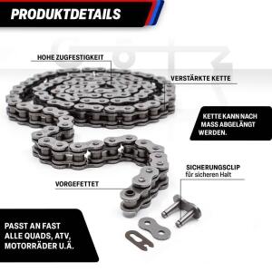 DID Kette verstärkt für Honda CBR 600 520 Conversion   Bj.1991-1998 offen mit Clipschloss