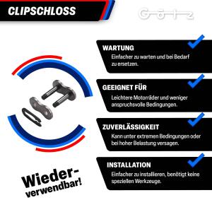 DID Kette verstärkt für Honda CB 250 RS   1983-1985