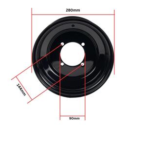 Wheele Rim 10x5-144 Front ATV Black Gloss