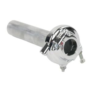 Gasdrehgriff Universal Chrom Metall für 22 mm Lenker Motorrad