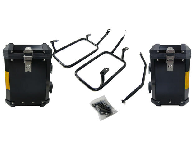 Coffre Touring Case BMW R1250 GS / Adventure Valise Latérale Aluminium 31+38 Litres noir