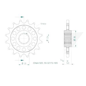 Ritzel Z.16 für Honda NC 750 S 2014-2016