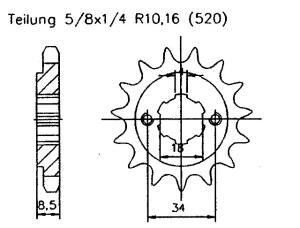 Kettensatz DID für SMC 250 ohne Rückwärtsgang Z.14/40 Original Übersetzung