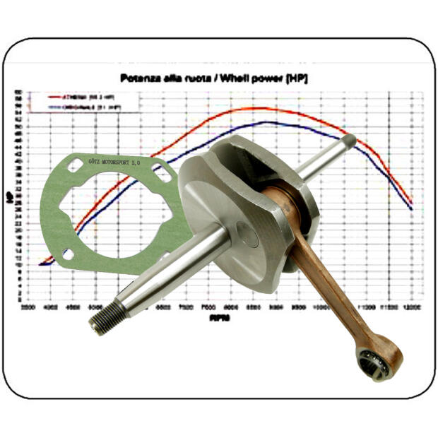Kurbelwelle Tuning für Hercules Sachs Mofa Prima 2 Gang 42mm Hub