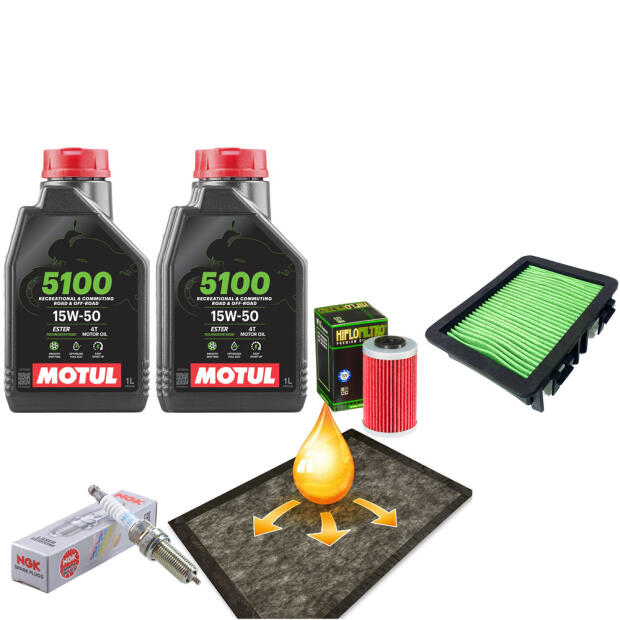 Wartungspaket für Husqvarna Svartpilen Vitpilen 401 Kundendienst Öl Ölfilter Zündkerze Ölmatte Luftfilter
