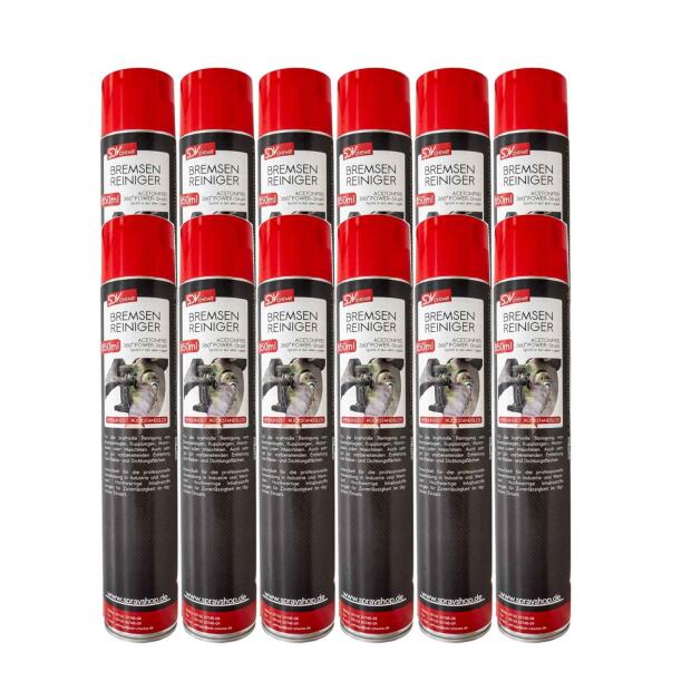 12x  Bremsenreiniger Aerosoldose 850 ml Set mit 360° Ventil