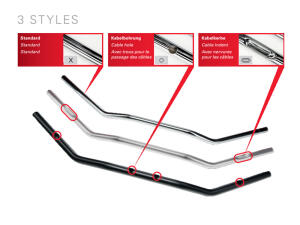 Steel handlebar 1 inch (25.4 mm) ABE Dragbar Medium with cable duct MCL123SKK black B-stock