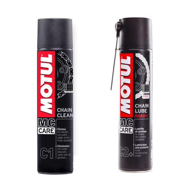 Kettenreiniger Set MOTUL C1 Chain Clean 400 ml / C2+ Chain Lube