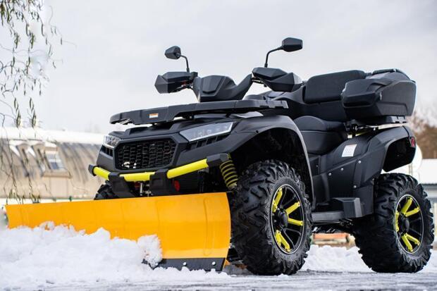 Schneeschild für Honda Rancher 350/TRX 350/420 FA/429/500 FE /Rincon 680 500FM Komplettset 150cm breit gelb