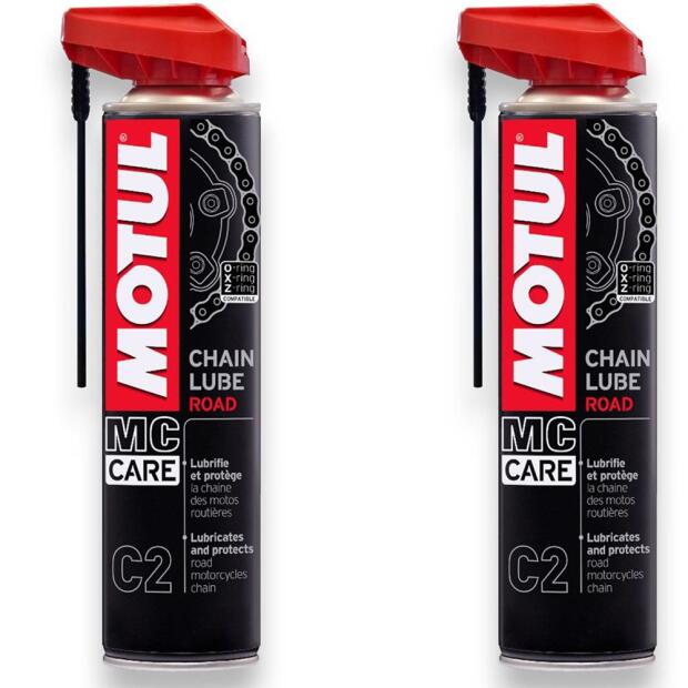 MOTUL C2 CHAIN LUBE ROAD x2 Hochleistungs-Kettenspray für Straßenmotorräder 400ml