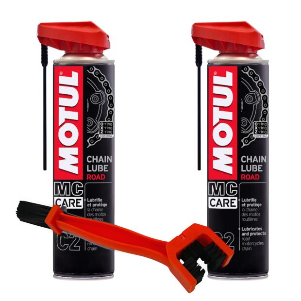 MOTUL C2 CHAIN LUBE ROAD x2 Hochleistungs-Kettenspray & Kettenreiniger 400ml