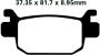 Brake pads type FA415 semi-metal scooter
