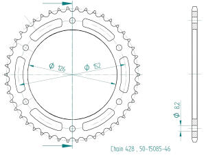 Kettenrad für Hyosung 125 XRX AC,RX,SM 07-14...