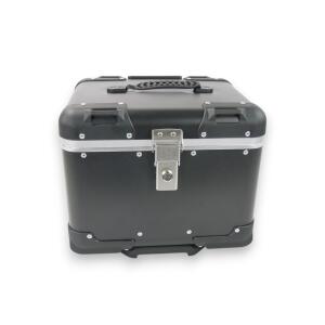 Motorradkoffer Alu Schwarz 40 Liter Topcase mit Halterplatte universal
