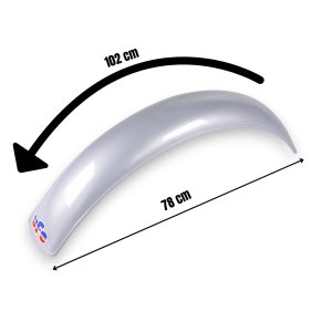Kotflügel hinten Silber lang für Vintage Enduro /1960-79/ UFO Kunststoff