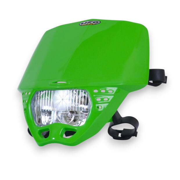 UFO Lampenmaske mit Scheinwerfer Universal  für Enduro Motorrad Grün
