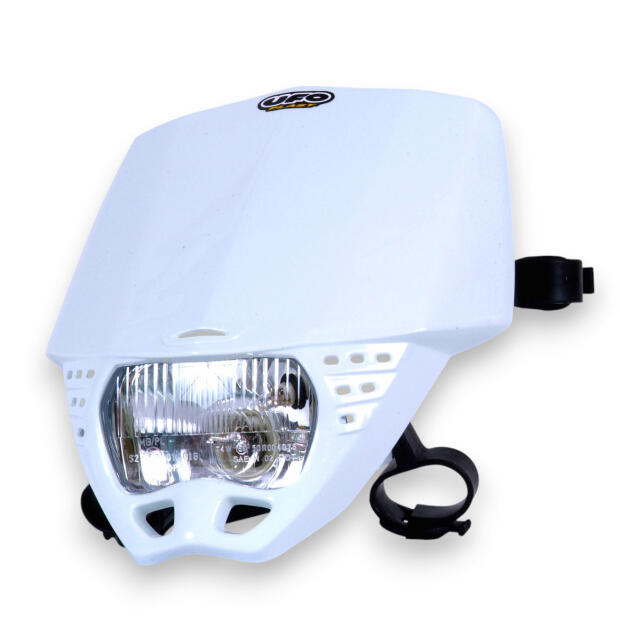 Lampenmaske mit Scheinwerfer  für Enduro Motorrad UFO Universal weiß